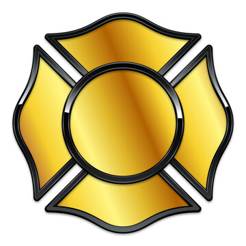 blank fire rescue logo base gold with black trim