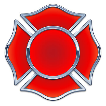blank fire department logo base red and chrome