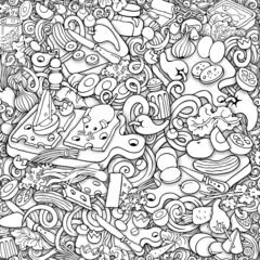 Food and Dishes seamless pattern.