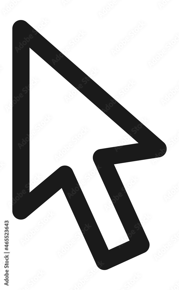 Poster arrow pointer. mouse cursor. black outline icon