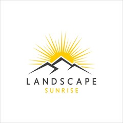 Fototapeta na wymiar Minimalist Landscape Mountain logo design inspiration