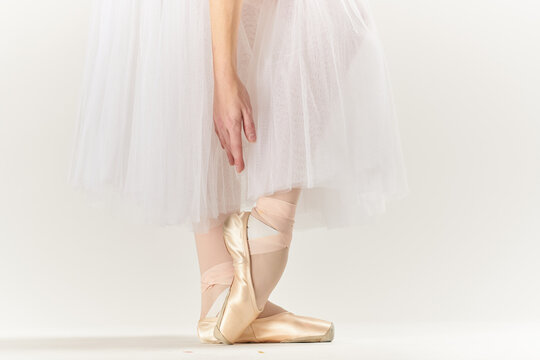 ballerina feet dance performed classical style light background