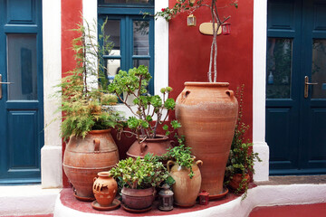 Still live of pottery in Santorini