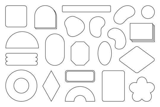 Trendy modern geometric shape retro and memphis elements design