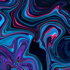 Neon trendy liquid vibrant colors city abstract background paint splashes universe space marble trippy waves fluid lines motion modern glitch