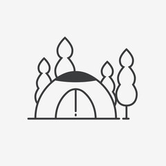 Camping Tent Flat Vector Icon