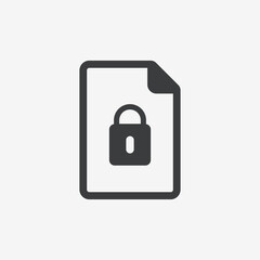 Security Locked File Document Flat Vector Icon