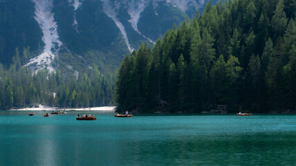 Fototapeta na wymiar Lago di Braies