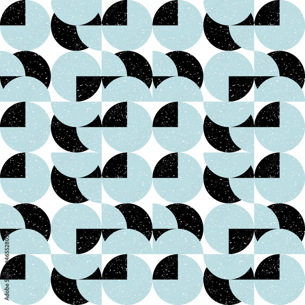 Aufkleber Geometric vector pattern with circles and semicircles. Modern abstract background with simple shapes and  texture.

