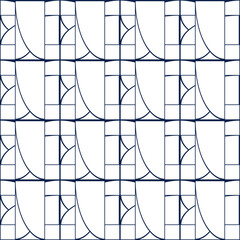 Japanese kimono or  yukata pattern. Seamless vector geometic background for textile with simple shapes in traditional colors of japan