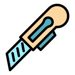 Cutter instrument icon. Outline cutter instrument vector icon color flat isolated
