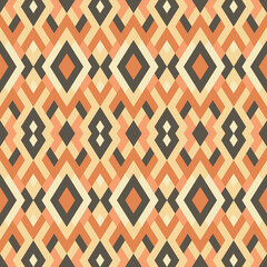 Mosaic seamless texture. Abstract pattern. Vector geometric background of triangles in yellow and brown colors