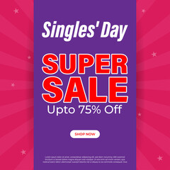 Vector illustration for Single's day sale