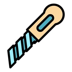 Cutter equipment icon. Outline cutter equipment vector icon color flat isolated