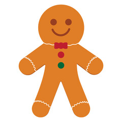 gingerbread man isolated on white, Cute Christmas ginger breadman with bow , sweet gingerbread man, 