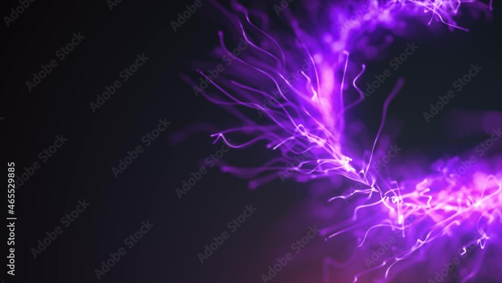 Poster abstract fluid particles graphic intro background/ 4k animation of an abstract fluid particles backg