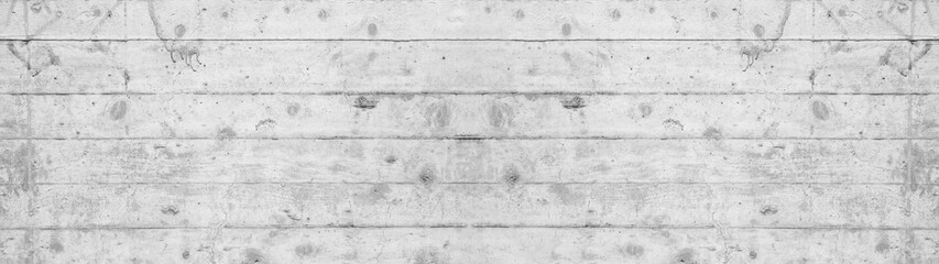 Obraz premium Abstract old white gray grey weathered damaged grunge scratched concrete cement wall texture with wood structure background banner panorama pattern