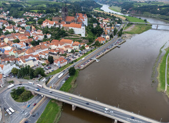 Fototapeta na wymiar The city of Meissen from the air