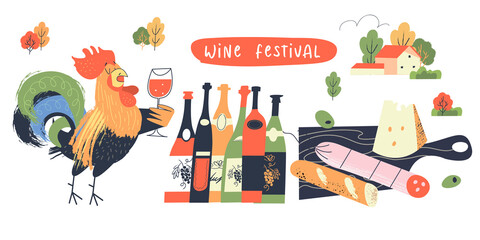 Vector illustration, poster, poster for the traditional French wine festival. - 465532676