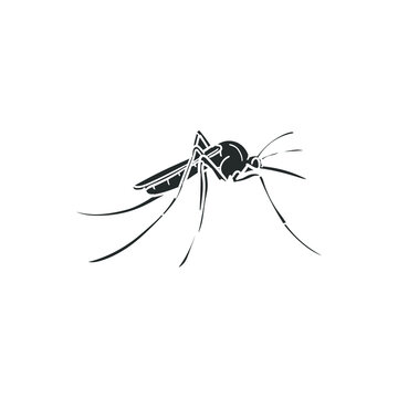 Mosquito Icon Silhouette Illustration. Insect Dangerous Vector Graphic Pictogram Symbol Clip Art. Doodle Sketch Black Sign.