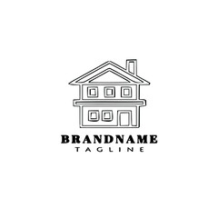 Fototapeta premium house logo cartoon icon design template black isolated flat illustration