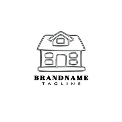 Fototapeta premium simple house logo cartoon icon design template black isolated vector illustration