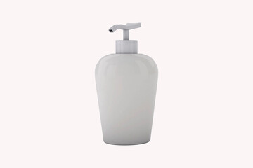 Empty blank liquid soap container Mock up isolated on a grey background. Cosmetic container, sanitizer , 3d rendering.