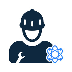 Scientist, atom icon. Simple editable vector illustration.