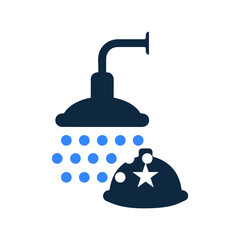 Helmet, shower icon. Simple editable vector illustration.