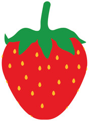 Simple graphic cartoon vector illustration of a strawberry berry fruit cross section. Layered interlocking file suitable for use with craft cutter software