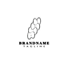 bread cartoon logo icon design template black isolated flat illustration