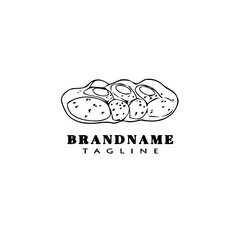 unique bread cartoon logo icon creative template black concept vector illustration