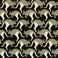 Kangaroo seamless pattern.