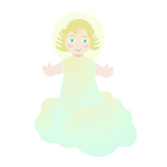 Cute Angel in the Cloud