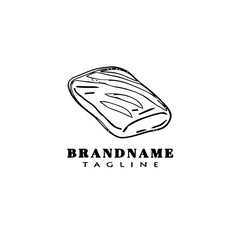bread cartoon logo icon design template black concept vector illustration