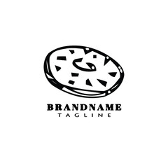 bread cartoon logo icon design template black creative vector illustration