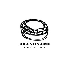 bread cartoon logo icon design template black isolated creative illustration