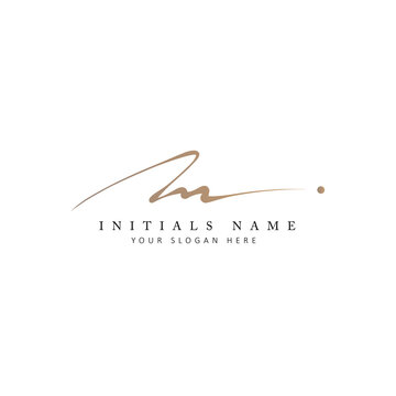 M initial letter signature logo or handwritten logo monogram