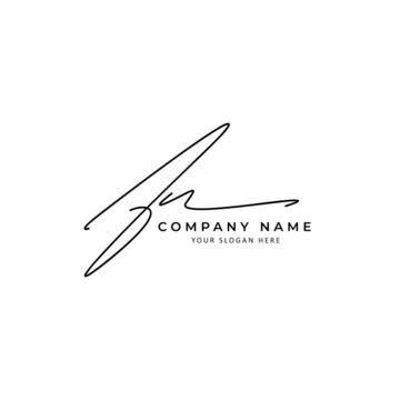 FN initial letter signature logo or handwritten logo monogram