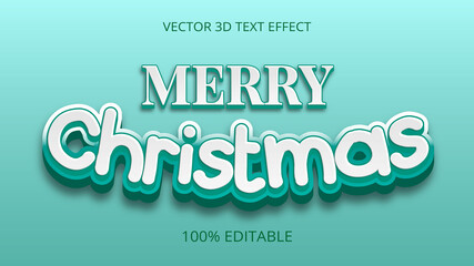 Merry Christmas Elegant style 3d text effect design 