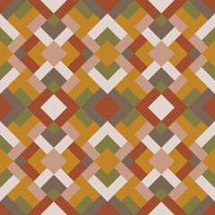 Mosaic seamless texture. Abstract pattern. Vector geometric background of triangles in green and brown colors