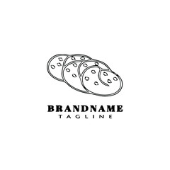 unique bread cartoon logo icon creative simple black isolated vector illustration