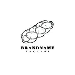 unique bread cute logo icon creative template black isolated vector illustration