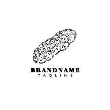 unique bread cartoon logo icon creative template black isolated simple illustration