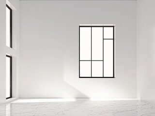 Illustration 3D rendering large luxury modern bright interiors Living room mockup computer digitally generated image