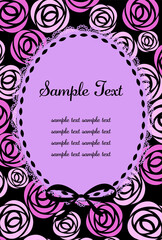 vector background with roses and ribbon frame for banners, cards, flyers, social media wallpapers, etc.