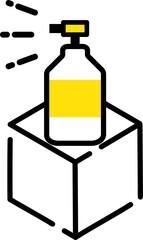 アイコン03（スプレー　ウィルス予防　対策　消毒液　除菌　霧吹き　黄色　アイコン）