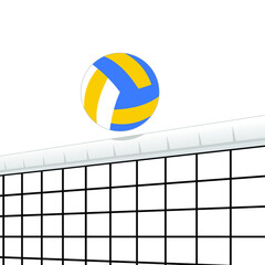 ball over the net, volleyball, vector illustration 