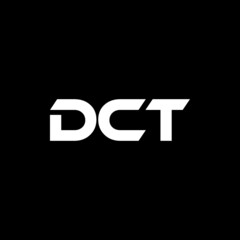 DCT letter logo design with black background in illustrator, vector logo modern alphabet font overlap style. calligraphy designs for logo, Poster, Invitation, etc.