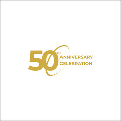 50 years anniversary. Anniversary template design concept with golden number , design for event, invitation card, greeting card, banner, poster, flyer, book cover and print. Vector Eps10